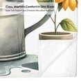 thumbnail image 5 of Warm Gift Calf Wearing A Sunflower Wreath Cute Fun Print Flannel Blanket Soft Warm Cozy Blanket For Sofa Bed Car Camping Office Home Decor Gift Blanket For All Seasons, 5 of 7