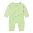 thumbnail image 2 of larppty Newborn Baby Jumpsuit Romper, Hospital Outfit for Girls Boys, Toddler One-Piece Shirt Bodysuit with Buttons, 2 of 9