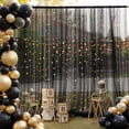 thumbnail image 2 of UniMall 20x8ft Black Tulle Backdrop Curtain with Lights String for Parites, Sheer Backdrop Curtains for Wedding Baby Shower Birthday Party Photo Shoot Decorations, 2 of 16