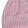 thumbnail image 6 of RYRJJ Striped Shorts for Women High Waisted Wide Leg Cotton Linen Bermuda Shorts Trendy Beach Pull On Elastic Waist Casual Shorts(Pink,XXL), 6 of 6
