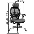 thumbnail image 2 of Office Factor Leather Office Chair, Fully Adjustable Big and Tall Office Chair, Swivel Office Chair with Castor Wheels, 500 Lbs Rated Leather Executive Chair (Gray), 2 of 6