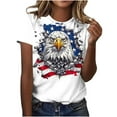 thumbnail image 2 of Cavosen Independence Day Shirts Women Petite Patriotic Short Sleeve Round Neck Shirts USA Flag Print Shirts Lady XL Independence Day Casual Tops Funny 4th of July Tunic Tees 2025 Patriotic Blouses, 2 of 5