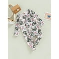 thumbnail image 3 of Bagilaanoe Newborn Baby Girl Boys Footed Jumpsuit Print Long Sleeve Bodysuit 3M 6M 12M 18M Infant One Piece Romper, 3 of 9