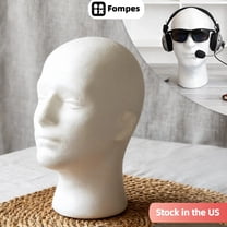 Fompes Male Wig Display Foam Mannequin Head Stand Model Styrofoam Model Heads for Store Salon Home White - 11inch