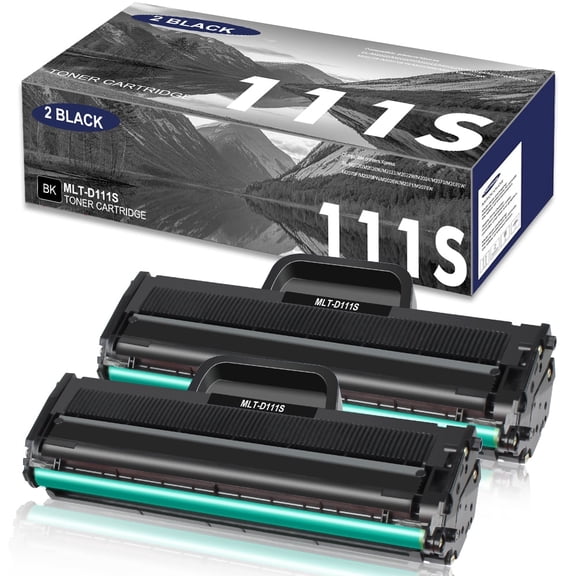 MLT-D111S Toner Cartridge Compatible for Samsung 111S MLT-D111S works with Samsung Xpress SL-M2020 M2020W M2022 M2022W M2024 M2070 M2070W M2070F M2070FW M2026W Printers (Black,2-Pack)