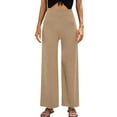 thumbnail image 1 of Gibobby pantalones para nieve mujer Pantalones de cintura elástica para mujer Pantalones sueltos Pantalones casuales sueltos de color sólido (Beige, S), 1 of 5