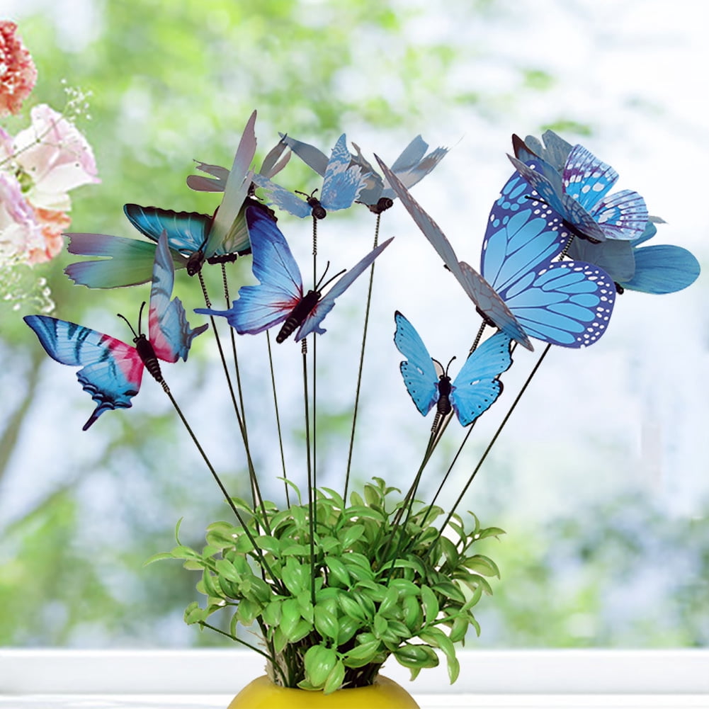 Ccdes Butterflies Decor, Garden Flowerpot Decor,12Pcs/Set Artificial