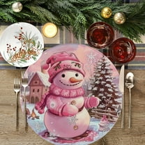 Tarmeek Christmas Placemats， 15x15 Inch Placemats Reversible Rubber Placemats for Christmas Holiday Table Home Decor Christmas Decorations Indoor