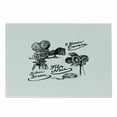 thumbnail image 1 of Movie Theater Cutting Board, Cinematography Themed Art with Old Camera and Equipment Vintage, Decorative Tempered Glass Cutting and Serving Board, Small Size, Black White, by Ambesonne, 1 of 1