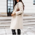 thumbnail image 5 of Black and Friday Clothing Sales Idoravan Cardigans for Women Spring Women Casual Tops Jacket Long Sleeve Suit Collar Waist Strap Solid Cardigan Buttons Woolen Coat Windbreaker, 5 of 9