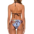 thumbnail image 3 of Music Hazbin Hotel Women Bikini Set Sexy Two Pieces Halter String Swimsuit Triangle Briefs Tie Side Bottom, 3 of 7