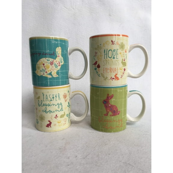 Easter Blessings Abound 4 piece Ceramic Mug Set