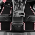 thumbnail image 6 of CAR GRAND Leather Steering Wheel Cover and Waterproof Carpet Car Floor Mats,Universal Fit Combo Pack Sedan,SUV,Cars, 14.5" to 15" Sporty Anti-Slip Pink, 6 of 8