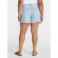 thumbnail image 3 of Terra & Sky Women's Plus High Rise A Line Denim Shorts, 5" Inseam, Sizes 16W-26W, 3 of 5
