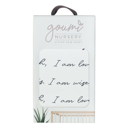 Goumikids Organic Bamboo Cotton Standard Fitted Baby Crib Sheet, You Are Loved
