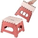 thumbnail image 1 of Taburete portátil de plástico (18 cm de altura, rojo) para niños y adultos. Taburete plegable de alta calidad. Taburetes multifuncionales con asa para cocina y baño., 1 of 5