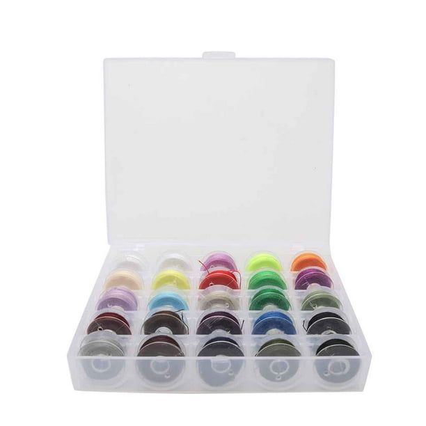 Wweixi 25pcs Polyester Sewing Thread With Transparent Thread Accessories  Sets Plastic Bobbins for Home Sewing Machine Accessories Sets Random Color  