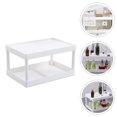 thumbnail image 3 of OULII White Double Layer Makeup Organizer Stand with Premium PP Material for Home Storage, 3 of 8
