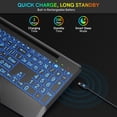 thumbnail image 2 of Wagpak 7 Colored Backlits Wireless Keyboard with Wrist Rest, Black, New, 2 of 8