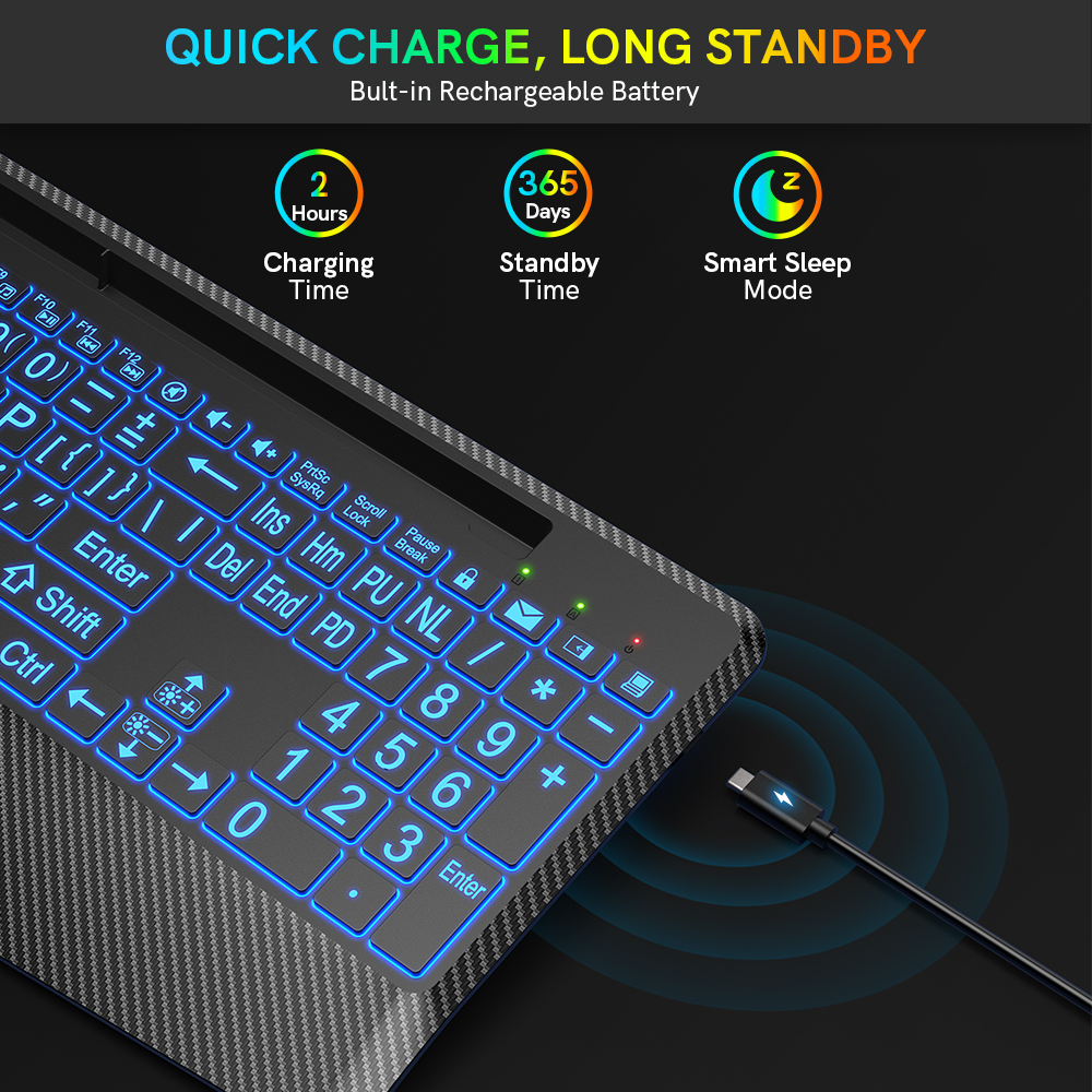 Wagpak Wireless Keyboard with Backlight and Wrist Rest photo 2