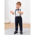 thumbnail image 2 of CARETOO Boy Clothes Suits Toddler Boy Outfit Dress Shirt Bowtie Pants Kid Wedding Outfits 5-10 Years, 2 of 6