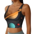 thumbnail image 2 of Naloa Solar System Paper Art Sports Bras for Women,Sports Bras for Women High Support with Removable Pads-X-Large, 2 of 8