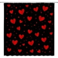 thumbnail image 2 of Valentine''s Day Shower Curtain Black Red Heart Polka Dot Sweet Romantic Love Creative Bathroom Curtains Decor Fabric Set Include Hooks,(70" WX70 H), 2 of 4