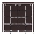 thumbnail image 3 of SalonMore 67" Clothes Closet Portable Wardrobe Clothes Storage Rack 12 Shelves 4 Side Pockets Dark Brown, 3 of 7