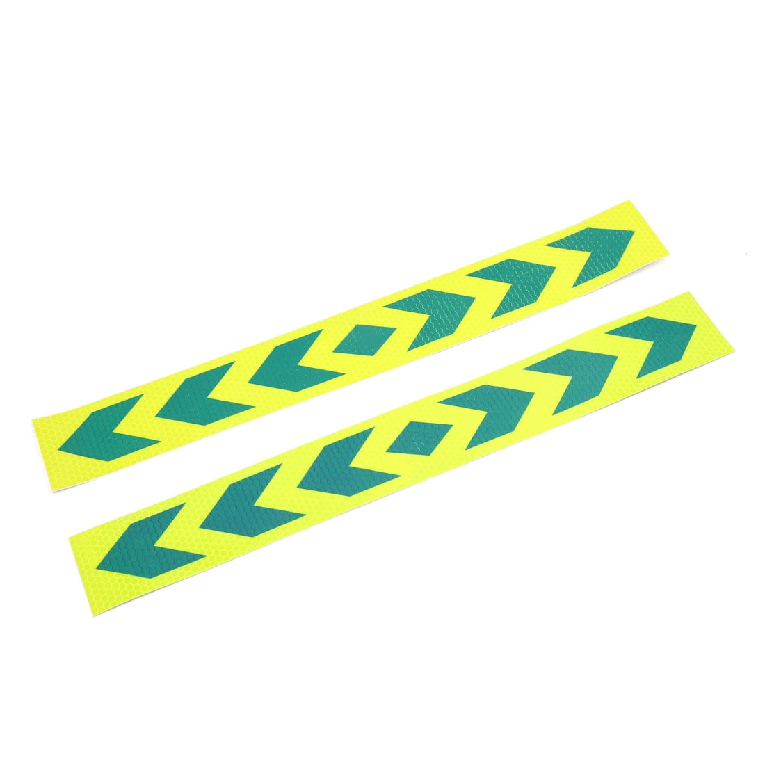 2Pcs Green Yellow Car Body Self Adhesive Reflective Sticker Arrows Pattern Strip