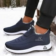 thumbnail image 3 of Athletic Shoes for Women on Sneakers Winter Warm Lined Comfortable Casual Shoes Non Soft Sole Lightweight Walking Footwear Cloth 39 Size, 3 of 5