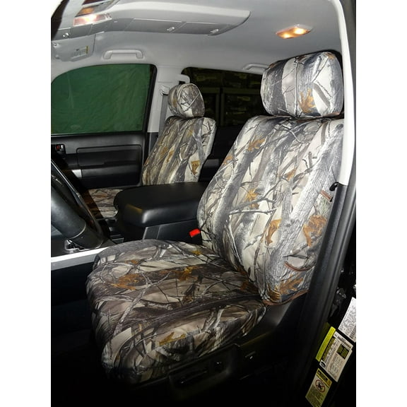 TD11 2007-2013 Toyota Tundra Crew Max Front and Back Seat Set in Camo Endura. Front Buckets with s and Rear 60/40 Split Bench with Armrest in Camo Endura