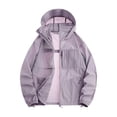 thumbnail image 2 of Mens Windbreaker - Lightweight Summer Adventure Clothing Mens Rain Jacket for Running Cycling Hiking with Hood Big and Tall Size XS-3XL Purple, 2 of 9