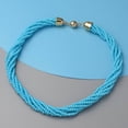 thumbnail image 2 of Shop LC Blue Glass Beaded Multi Row Twisted Necklace Jewelry Gift for Women Size 22, 2 of 7