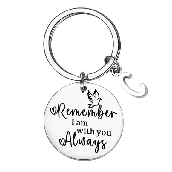 Remember I Am With You Always Keychain Stainless Steel Inspirational Gift for Family