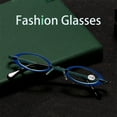 thumbnail image 3 of 3 Pack Men Women HD Small Oval Reading Glasses Metal Presbyopic Glasses Blue Light Blocking Readers, 3 of 3