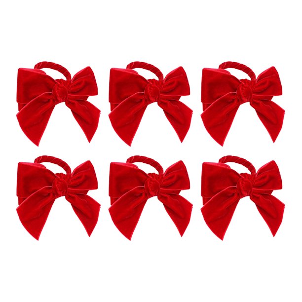 6 anillos decorativos con lazo para servilletas, porta servilletas para San Valentín, hebillas para servilletas de mesa de comedor