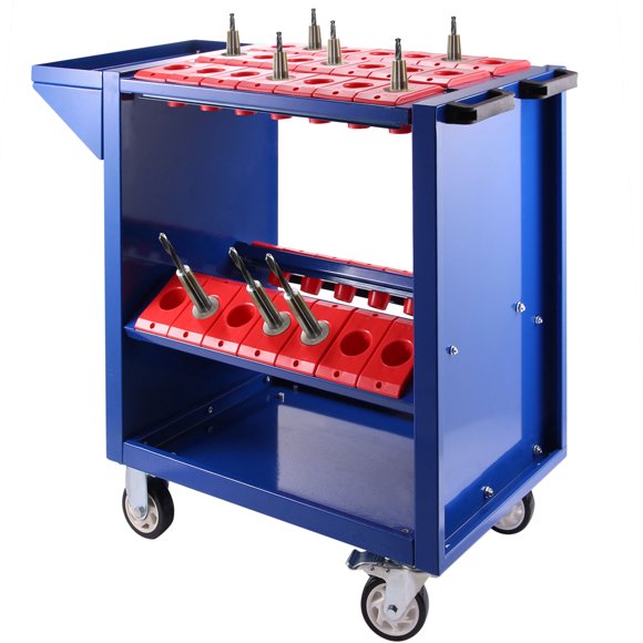 BENTISM Mobile Tool Storage Cart, CNC Rolling Tool Holder Service Cart 35 Capacity, Tool Organizer Shelf cart Trolley, Steel Rack-Screwdriver, Tool Stand, Blue