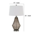 thumbnail image 5 of 31 Inch Glass Table Lamp with Dimmer, Geometric Base, Brown- Saltoro Sherpi, 5 of 5