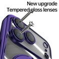 thumbnail image 5 of Allytechgroup Case for Apple iPhone 17 Pro [Compatible with MagSafe], 360° Rotatable Invisible Magnetic RingStand [Camera Lens Protector] Plating Clear Shockproof Phone Cover,Darkpurple, 5 of 6