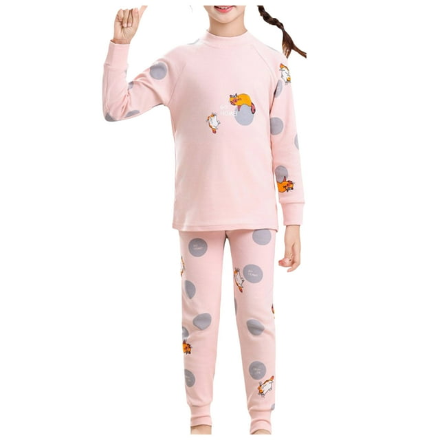 Gubotare Pyjamas pour Filles Ensembles de Pyjamas pour Petites Filles Pyjamas pour Tout-Petites Ensembles de Vêtements de Nuit (Rose Pâle, 2-3 Ans)