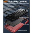 thumbnail image 3 of for Motorola Moto G Stylus 5G(2023) Phone Case, with Screen Protector, Dust-Proof Port Cover, Full-Body Non-Slip Silicone Rubber Covered, Military Grade Drop-Proof Shockproof, Black/Red, 3 of 14
