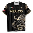 thumbnail image 5 of Mexico Men's Soccer Jersey, Men's Mexican Heritage Aztec Graphic T-Shirt, Short Sleeve Athletic Football Top, Eagle and Snake Emblem Fan Gear, 5 of 5