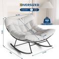 thumbnail image 3 of EastVita Outdoor Rattan Egg-Shaped Rocking Chair White, 3 of 7