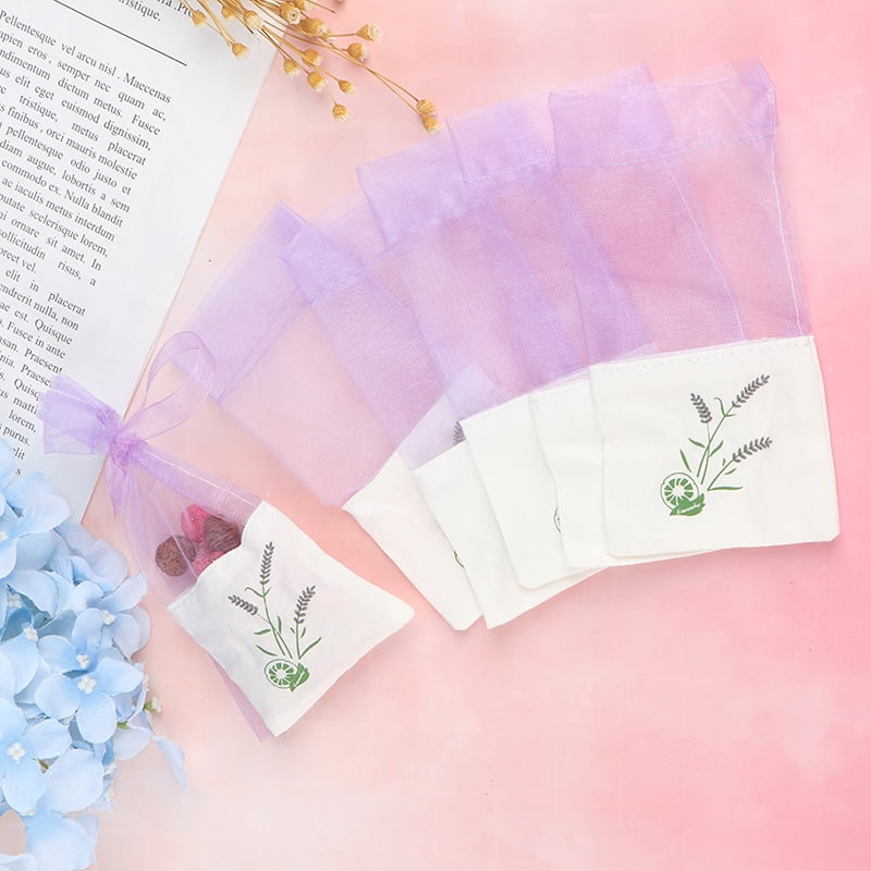 Beautiful 6pcs Sachets Flower Printing Empty Lavender Fragrance Sachet
