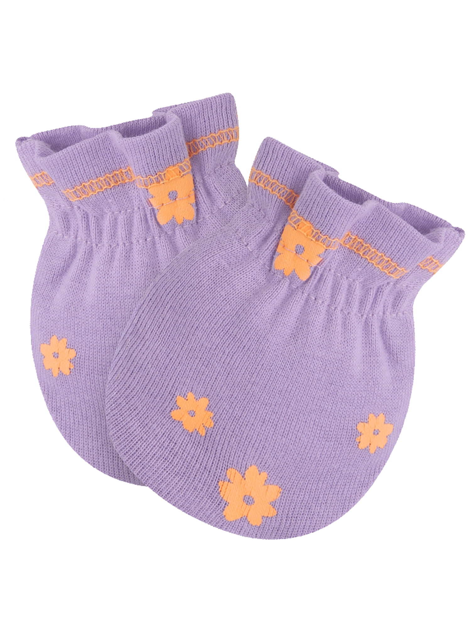Gerber Baby Girl Adjustable Cotton Mittens, 3-Pack, 0/6 Months