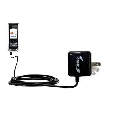 Gomadic Intelligent Compact AC Home Wall Charger suitable for the Nokia 2865i 3155i - High output power with a convenient, foldable plug design - Uses