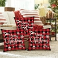 thumbnail image 4 of Nmdmisc Christmas Decorations Pillow Covers 18x18 Red Black Buffalo Check Plaid Pillow Cases Christmas Decor for Sofa Couch Christmas Decorations, 4 of 6