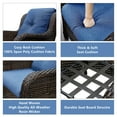 thumbnail image 6 of PARKWELL Outdoor Wicker Patio Chairs Set of 2,Lounge Chairs with Cushions for Porch Balcony Backyard,Brown Wicker and Blue Cushions, 6 of 8
