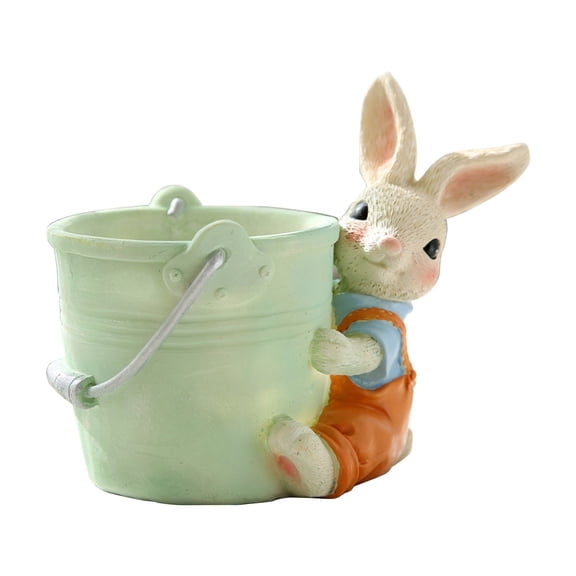 5-inch Resin Easter Bunny Planter Pot, with Drainage Hole, Cute Rabbit Flower Pot, for Spring Home Garden Decor