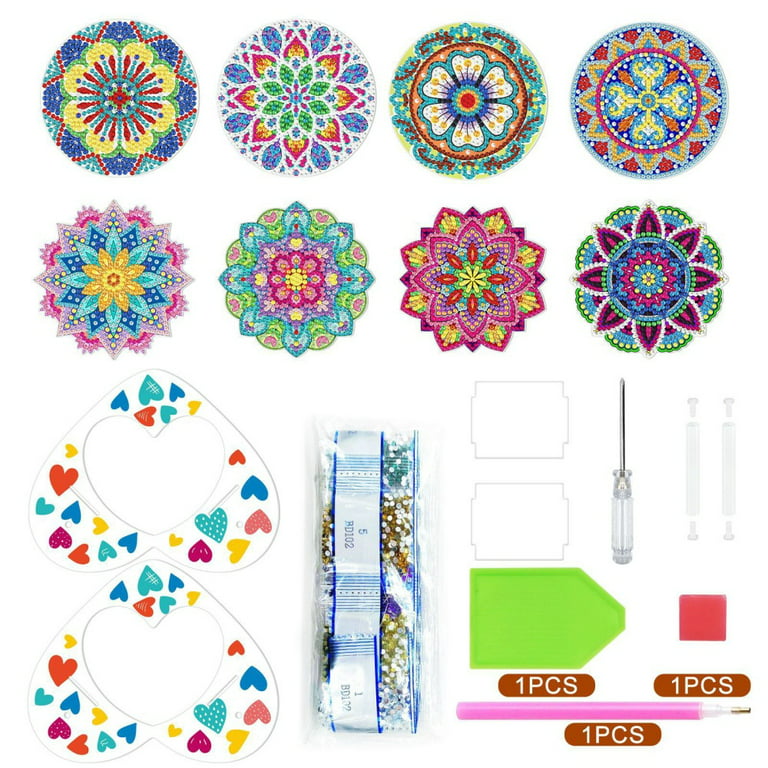 FILASLFT Fruit Diamond Painting Coasters Kits,10pcs DIY Diamond Art  Coasters with Holder,Diamond Dot Art Coasters for Adult Beginner